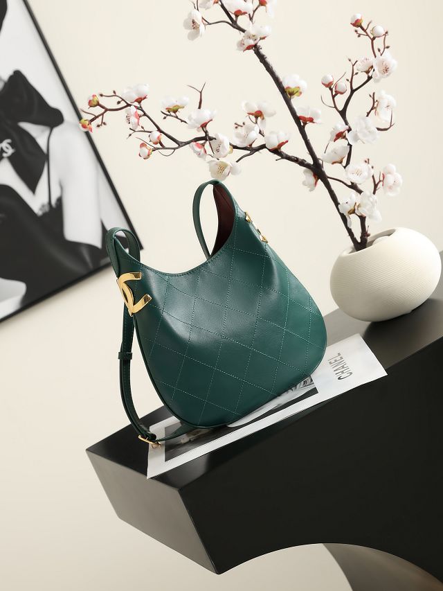 CC lambskin small hobo handbag AS6602 green