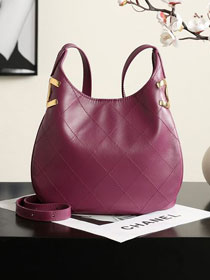 CC lambskin small hobo handbag AS6602 purple