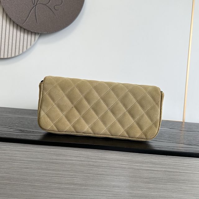 CC suede calfskin flap bag AS6577 beige