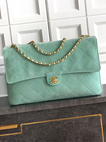 CC suede calfskin maxi flap bag AS6234 mint green