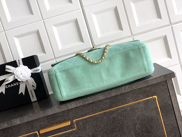 CC suede calfskin maxi flap bag AS6234 mint green
