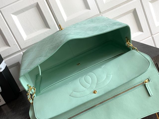 CC suede calfskin maxi flap bag AS6234 mint green