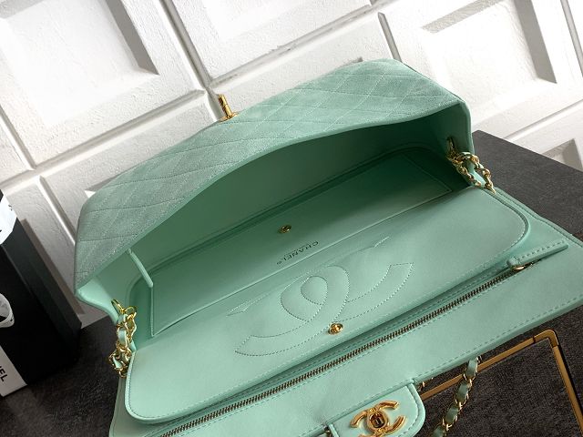 CC suede calfskin maxi flap bag AS6281 mint green