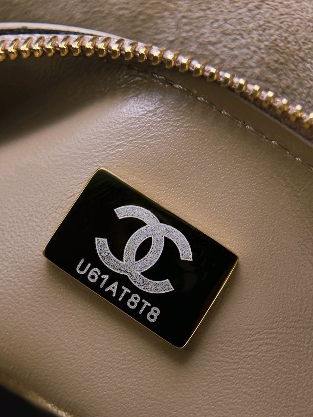 CC suede calfskin mini flap bag AS6281 light brown