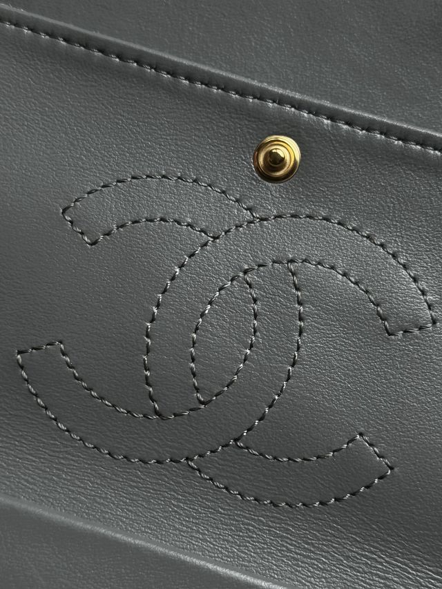 CC suede calfskin mini flap bag AS6281 grey