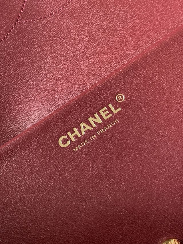 CC crocodile calfskin maxi flap bag AS6233 red