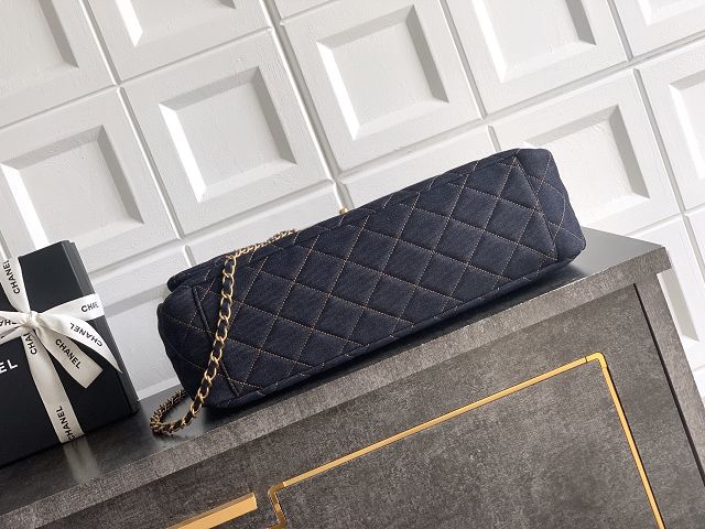 CC denim maxi flap bag AS6234 dark blue