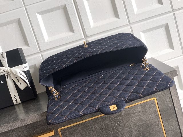CC denim maxi flap bag AS6234 dark blue