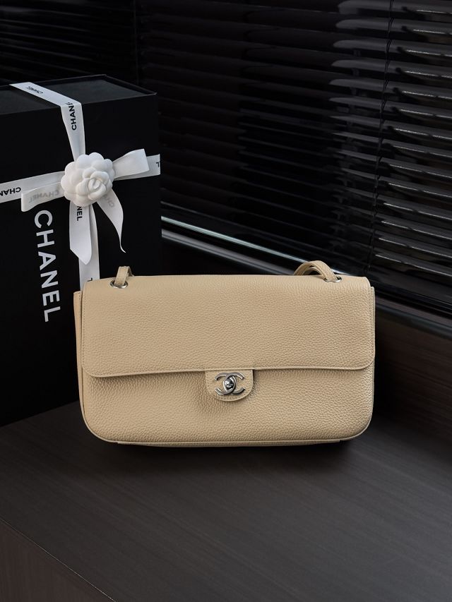 CC grained calfskin maxi flap bag AS6231 beige