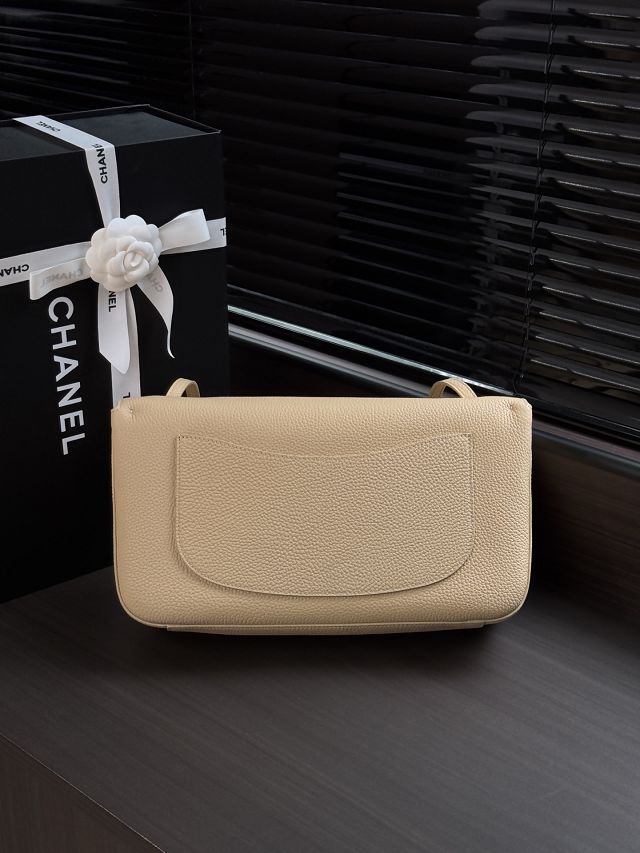 CC grained calfskin maxi flap bag AS6231 beige