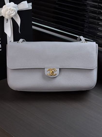 CC grained calfskin maxi flap bag AS6231 light blue