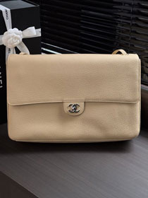 CC grained calfskin maxi flap bag AS6233 beige