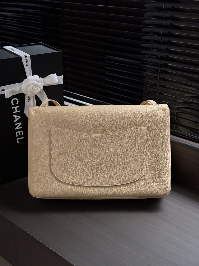 CC grained calfskin maxi flap bag AS6233 beige