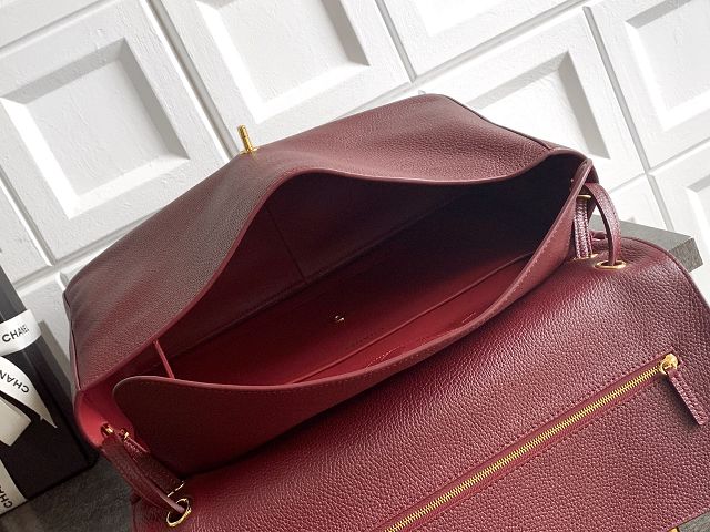 CC grained calfskin maxi flap bag AS6233 bordeaux