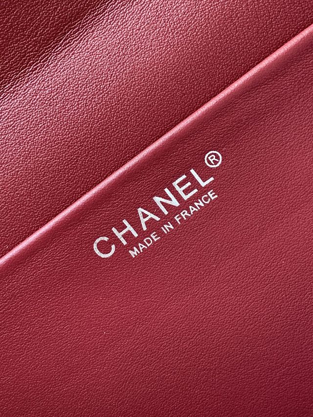 CC grained calfskin maxi flap bag AS6233 brown