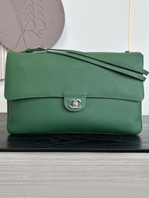 CC grained calfskin maxi flap bag AS6233 green