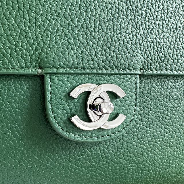 CC grained calfskin maxi flap bag AS6233 green