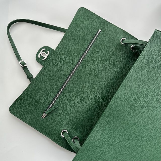 CC grained calfskin maxi flap bag AS6233 green