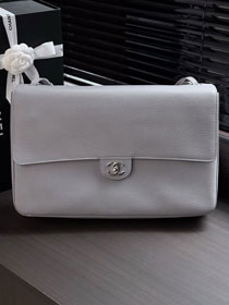 CC grained calfskin maxi flap bag AS6233 light blue