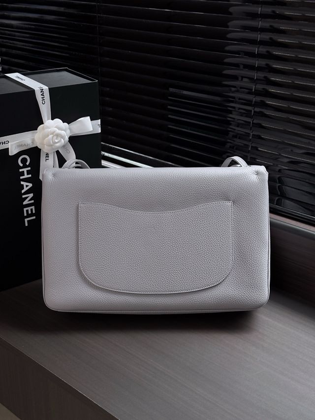 CC grained calfskin maxi flap bag AS6233 light blue