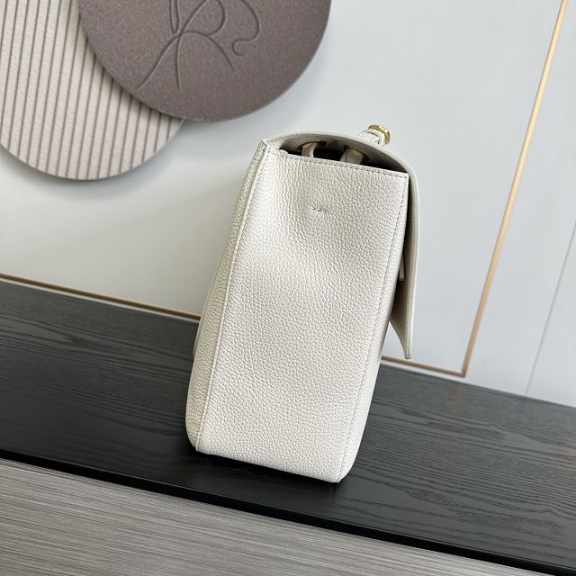 CC grained calfskin maxi flap bag AS6233 white