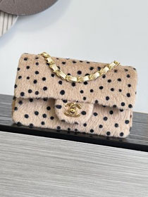 CC lambskin mini flap bag AS6514 beige