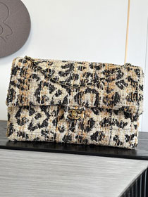 CC tweed maxi flap bag AS6234 black&beige