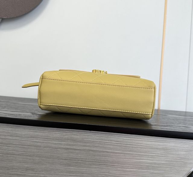 CC lambskin small flap bag AS6489 yellow