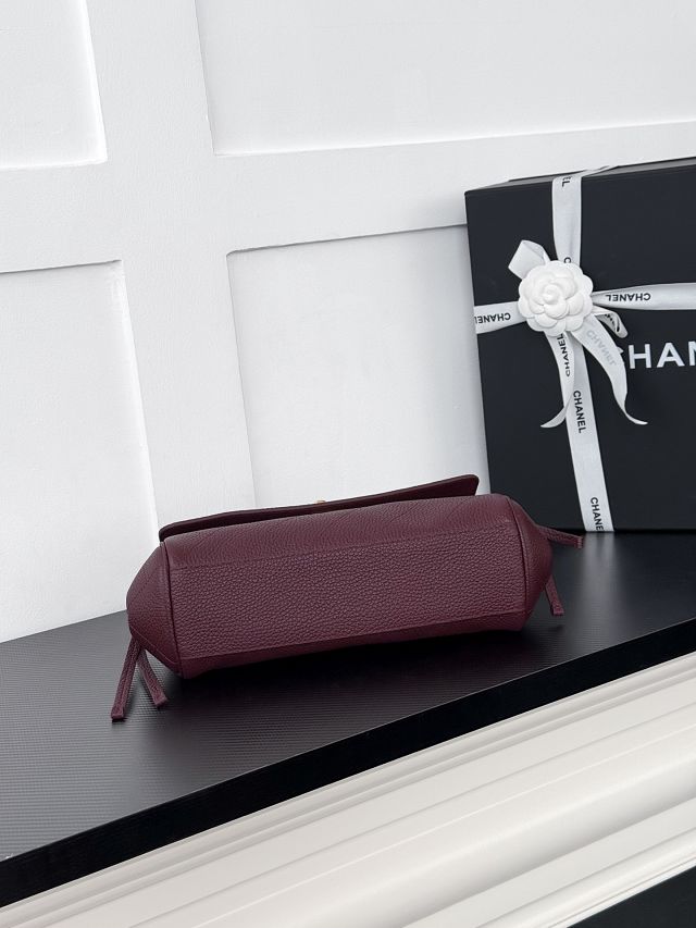 CC grained calfskin small tote bag AS6427 bordeaux