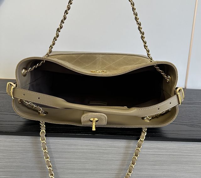 CC suede small tote bag AS5634 khaki