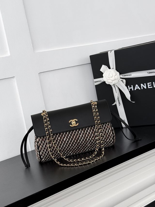 CC tweed small tote bag AS6427 black