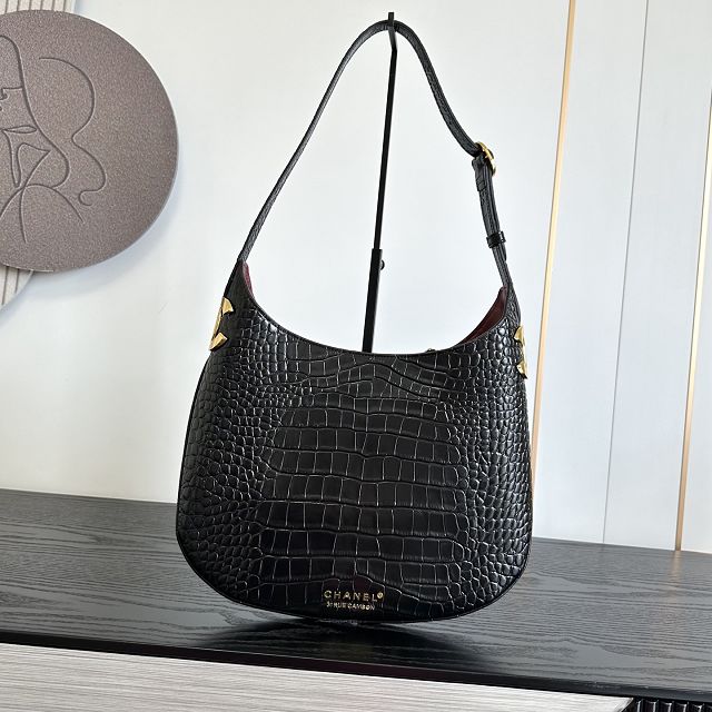 CC crocodile calfskin large  hobo handbag AS6601