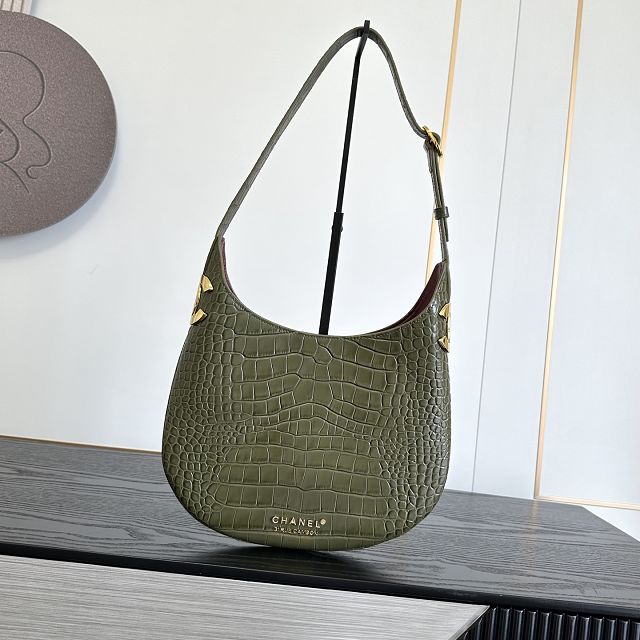 CC crocodile calfskin small hobo handbag AS6602 
