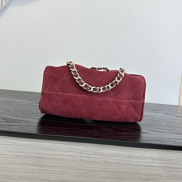 CC suede calfskin 25 mini handbag AS5631 wine