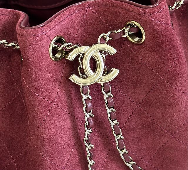 CC suede calfskin 25 mini handbag AS5631 wine