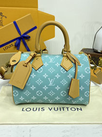 Louis vuitton original soft calfskin speedy P9 25 M24423 turquoise