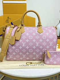 Louis vuitton original soft calfskin speedy P9 40 M24420 light pink