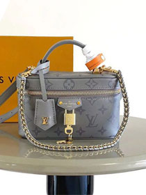 Louis vuitton original calfskin vanity chain pouch M12427 grey