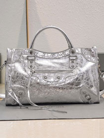 Balenciaga original lambskin le city medium bag 7977862 silver