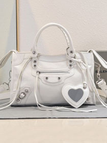 Balenciaga original lambskin le city small bag 8114422 white