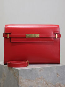 YSL original calfskin manhattan shoulder bag 579271 red