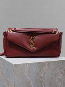 YSL original lambskin calypso small bag 734153 bordeaux