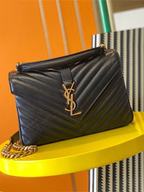 YSL original lambskin college medium bag 487213 black