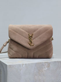 YSL original suede calfskin loulou mini bag 467072 beige