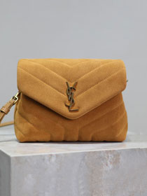 YSL original suede calfskin loulou mini bag 467072 brown