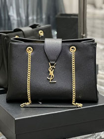 YSL original grained calfskin shopping bag 668900-2 black