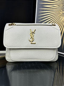 YSL original calfskin medium niki bag 633158 white