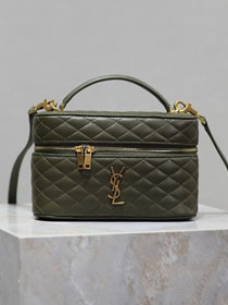 YSL original lambskin gaby vanity bag 766731 dark green