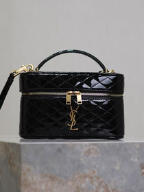 YSL original patent calfskin gaby vanity bag 766731 black