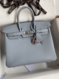 Hermes original epsom leather birkin 35 bag H35-3 blue lin